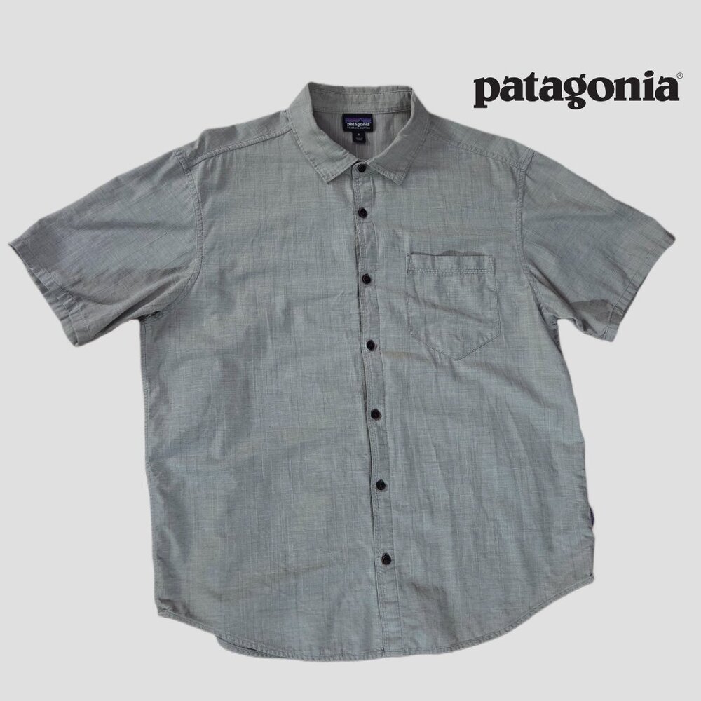 Patagonia Men’s Back Step Hemp Blend Short Sleeve Shirt – Size Large